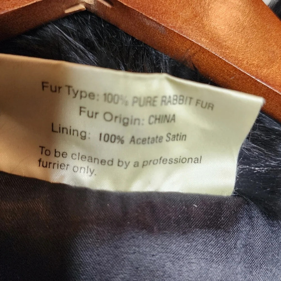 Somerset Furs Rabbit Fur Black Coat Size Medium - Picture 5 of 17